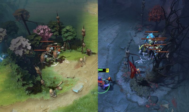 The primary "pull camps" of Dota 2 (Image via Valve)